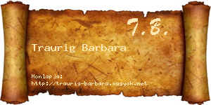 Traurig Barbara névjegykártya
